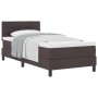 Cama con Base de Resorte con Colchón Marrón Oscuro 90x190 cm Tela de , Camas y somieres - Ref: Foro24-3338576, Precio: 282,78...
