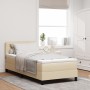 Cama box spring con colchón crema 90x190 cm tela de , Camas y somieres - Ref: Foro24-3338578, Precio: 316,56 €, Descuento: -5%%