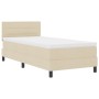 Cama box spring con colchón crema 90x190 cm tela de , Camas y somieres - Ref: Foro24-3338578, Precio: 316,56 €, Descuento: -5%%