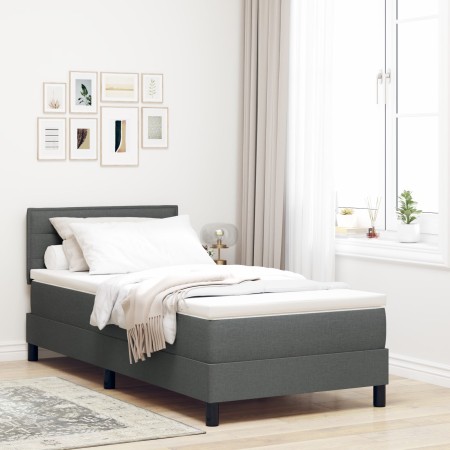 Cama Box Spring con colchón Gris Oscuro 90x200 cm Tela | Foro24.es | Tu tienda online para hogar, jardín y más Foro24.es