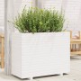 Jardinera de madera maciza de pino blanca 90x40x72 cm en Macetas y jardineras | Comprar online en Foru.es