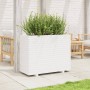 Jardinera de madera maciza de pino blanca 90x40x72 cm en Macetas y jardineras | Comprar online en Foru.es