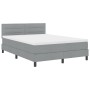Cama Box Spring con Colchón Gris Claro 140x190 cm Tela de , Camas y somieres - Ref: Foro24-3338608, Precio: 453,27 €, Descuen...