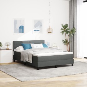 Cama Box Spring con Colchón Gris Oscuro 140x190 cm Tela de , Camas y somieres - Ref: Foro24-3338609, Precio: 462,34 €, Descue...