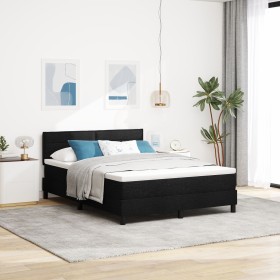 Cama con Box Spring y Colchón Negra 140x190 cm Tela de , Camas y somieres - Ref: Foro24-3338610, Precio: 435,84 €, Descuento:...