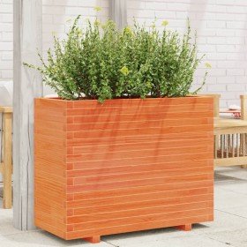 Jardinera madera maciza de pino marrón cera 90x40x72 cm en Macetas y jardineras | Comprar online en Foru.es
