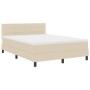Cama Box Spring con colchón crema 160x200 cm tela de , Camas y somieres - Ref: Foro24-3338627, Precio: 501,58 €, Descuento: %