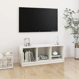 Mueble de TV madera maciza de pino blanco 104x33x41 cm de vidaXL, Muebles TV - Ref: Foro24-809961, Precio: 44,29 €, Descuento: %