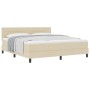 Cama Box Spring con Colchón Crema 180x200 cm Tela | Foro24.es | Tu tienda online para hogar, jardín y más Foro24.es