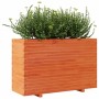Jardinera madera maciza de pino marrón cera 110x40x72 cm en Macetas y jardineras | Comprar online en Foru.es