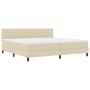 Cama con somier de y colchón crema 200x200 cm de tela | Foro24.es | Tu tienda online para hogar, jardín y más Foro24.es