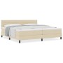 Cama con somier de y colchón crema 200x200 cm de tela | Foro24.es | Tu tienda online para hogar, jardín y más Foro24.es
