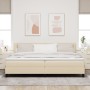 Cama con somier de y colchón crema 200x200 cm de tela | Foro24.es | Tu tienda online para hogar, jardín y más Foro24.es