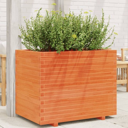 Jardinera madera maciza de pino marrón cera 90x60x72 cm en Macetas y jardineras | Comprar online en Foru.es