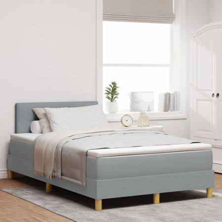 Cama con Resorte con Colchón Gris Claro 120x190 cm Tela | Foro24.es | Tu tienda online para hogar, jardín y más Foro24.es