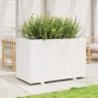 Jardinera de madera maciza de pino blanca 110x60x72 cm en Macetas y jardineras | Comprar online en Foru.es