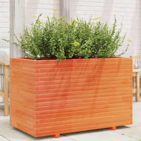 Jardinera madera maciza de pino marrón cera 110x60x72 cm en Macetas y jardineras | Comprar online en Foru.es
