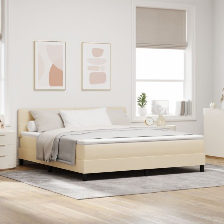 Cama con Base Spring con Colchón Crema 180x200 cm Tela | Foro24.es | Tu tienda online para hogar, jardín y más Foro24.es