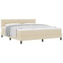 Cama con Base Spring con Colchón Crema 180x200 cm Tela | Foro24.es | Tu tienda online para hogar, jardín y más Foro24.es