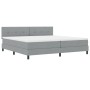 Cama con Base de Resortes con Colchón Gris Claro 200x200 cm Tela | Foro24.es | Tu tienda online para hogar, jardín y más Foro24.es