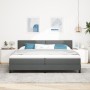 Cama con Box Spring con Colchón Gris Oscuro 200x200 cm Tela | Foro24.es | Tu tienda online para hogar, jardín y más Foro24.es