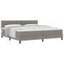 Cama con somier y colchón gris taupe 200x200 cm Tela de , Camas y somieres - Ref: Foro24-3338717, Precio: 624,87 €, Descuento: %