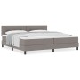 Cama con somier y colchón gris taupe 200x200 cm Tela de , Camas y somieres - Ref: Foro24-3338717, Precio: 624,87 €, Descuento: %