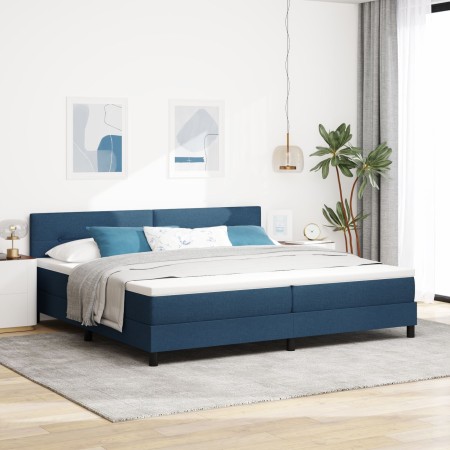 Cama con somier con colchón azul 200x200 cm de tela | Foro24.es | Tu tienda online para hogar, jardín y más Foro24.es