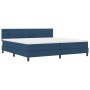 Cama con somier con colchón azul 200x200 cm de tela | Foro24.es | Tu tienda online para hogar, jardín y más Foro24.es