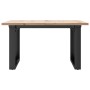 Mesa de centro marco O madera maciza pino y acero 60x60x40 cm en Mesas de comedor | Comprar online en Foru.es
