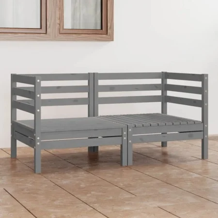 2 seater garden sofa solid gray pine wood by vidaXL, Outdoor sofas - Ref: Foro24-3082389, Price: 122,03 €, Discount: %