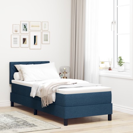Cama Box Spring con colchón Azul 80x200 cm Tela | Foro24.es | Tu tienda online para hogar, jardín y más Foro24.es