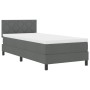 Cama con Box Spring y Colchón Gris Oscuro 90x190 cm Tela de , Camas y somieres - Ref: Foro24-3338728, Precio: 305,43 €, Descu...