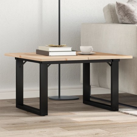 Mesa de centro marco O madera maciza pino y acero 70x70x40 cm en Mesas de comedor | Comprar online en Foru.es
