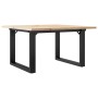 Mesa de centro marco O madera maciza pino y acero 70x70x40 cm en Mesas de comedor | Comprar online en Foru.es