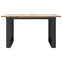 Mesa de centro marco O madera maciza pino y acero 70x70x40 cm en Mesas de comedor | Comprar online en Foru.es
