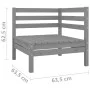 2 seater garden sofa solid gray pine wood by vidaXL, Outdoor sofas - Ref: Foro24-3082389, Price: 122,03 €, Discount: %