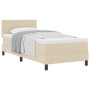 Cama con base y colchón crema 100x200 cm tela | Foro24.es | Tu tienda online para hogar, jardín y más Foro24.es