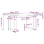 Mesa de centro marco O madera maciza pino y acero 80x50x40 cm en Mesas de comedor | Comprar online en Foru.es