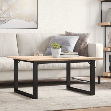 Mesa de centro marco O madera maciza pino y acero 80x80x45 cm en Mesas de comedor | Comprar online en Foru.es