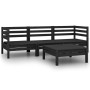 Juego de muebles de jardín 4 pzas madera de pino maciza negro de vidaXL, Conjuntos de jardín - Ref: Foro24-3082471, Precio: 2...