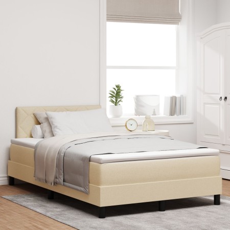 Cama Box Spring con colchón Crema 120x190 cm Tela | Foro24.es | Tu tienda online para hogar, jardín y más Foro24.es