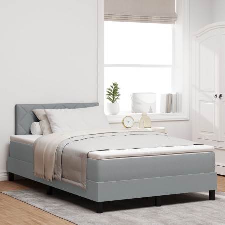 Cama con Somier y Colchón Gris Claro 120x200 cm Tela | Foro24.es | Tu tienda online para hogar, jardín y más Foro24.es