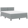 Cama tipo Box Spring con colchón Gris Claro 140x190 cm Tela | Foro24.es | Tu tienda online para hogar, jardín y más Foro24.es