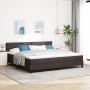 Cama con base tipo box spring y colchón Marrón Oscuro 200x200 cm Tela de , Camas y somieres - Ref: Foro24-3338793, Precio: 59...