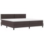 Cama con base tipo box spring y colchón Marrón Oscuro 200x200 cm Tela de , Camas y somieres - Ref: Foro24-3338793, Precio: 59...
