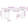 Mesa de centro marco O madera maciza pino y acero 100x50x45 cm en Mesas de comedor | Comprar online en Foru.es
