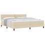 Cama Box Spring con colchón Crema 200x200 cm Tela | Foro24.es | Tu tienda online para hogar, jardín y más Foro24.es