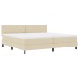 Cama Box Spring con colchón Crema 200x200 cm Tela | Foro24.es | Tu tienda online para hogar, jardín y más Foro24.es