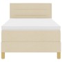 Cama con muelles con colchón Crema 90x190 cm Tela de , Camas y somieres - Ref: Foro24-3338809, Precio: 306,31 €, Descuento: -5%%